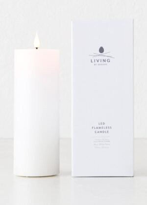 LBD EXCLUSIVE  |  LED FLAMELESS WAX CANDLE + REMOTE  |  WHITE  |  LARGE