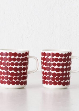 MARIMEKKO | OIVA RASYMATTO COFFEE MUG 2.5DL BUNDLE X2 | RED + OFF WHITE