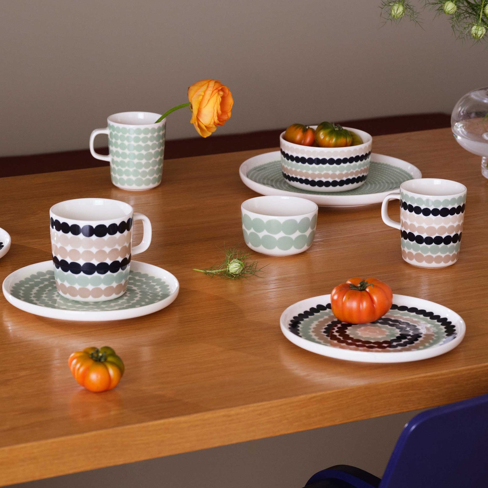 MARIMEKKO | OIVA RASYMATTO COFFEE MUG 2.5DL BUNDLE X6 | SAGE + DEEP NAVY + BEIGE - Image 3