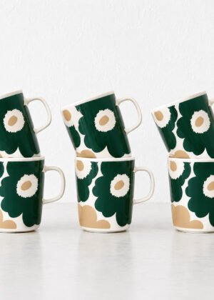 MARIMEKKO  |  OIVA UNIKKO COFFEE MUG  2.5DL BUNDLE X6  |  WHITE + GREEN + BEIGE + SAND