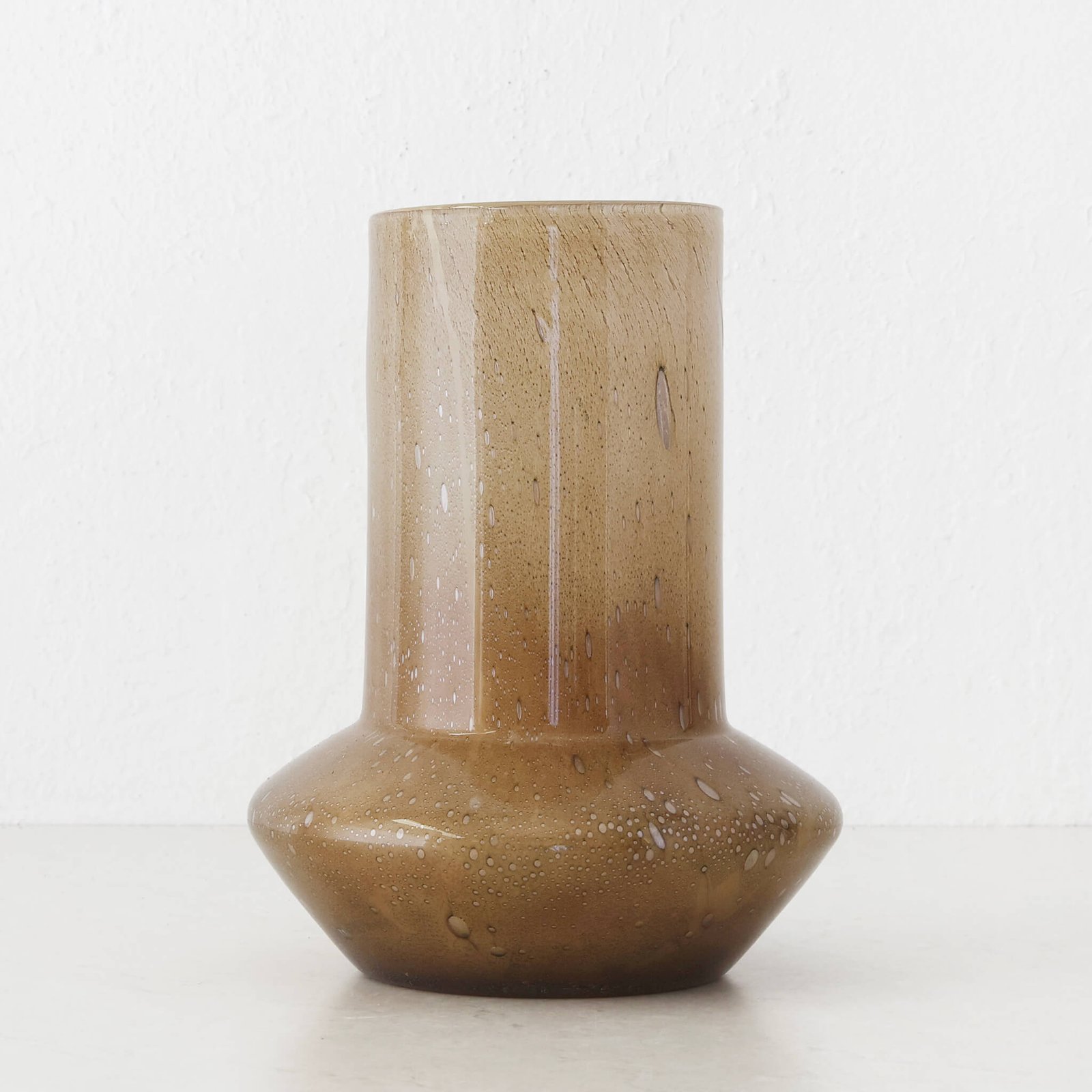 PRALI VASE  |  TALL 26CM  |  BURNT AMBER GLASS