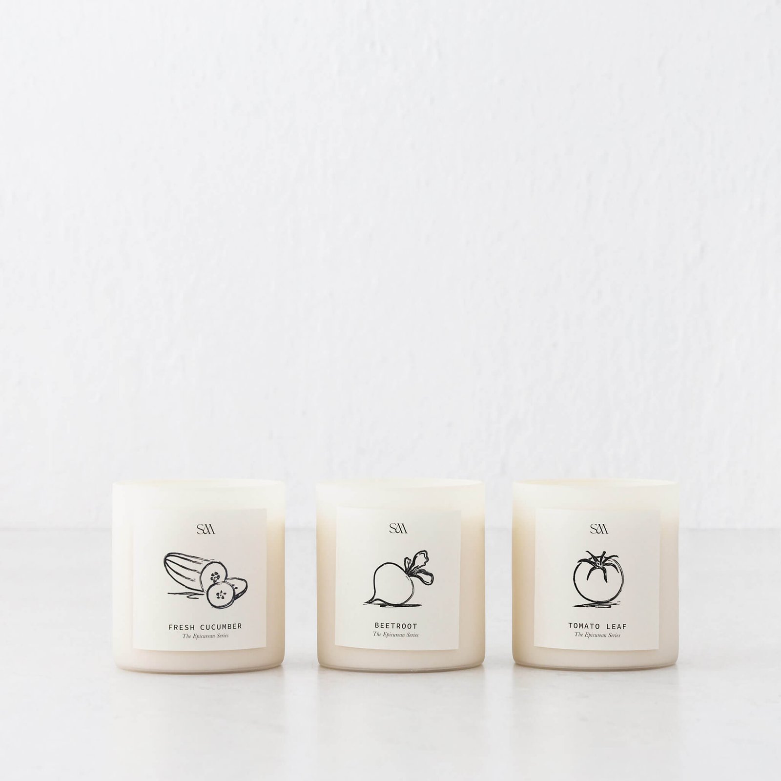 STUDIO MCKENNA | EPICUREAN SERIES BOX SET OF 3 CANDLES | CUCUMBER + TOMATO LEAF + BEETROOT - Image 10