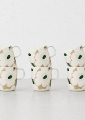 MARIMEKKO  |  UNIKKO OIVA COFFEE MUG 4DL BUNDLE X6   |  WHITE + BEIGE + SAND + GREEN